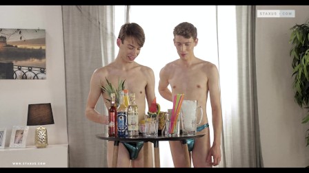 Staxus : Twink Cocktail - hot young couple prepare a refreshing and tasty