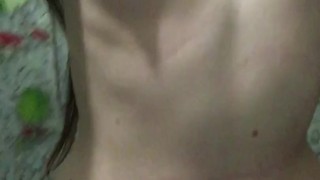 Pissed right into pink panties and showed hairy cunt