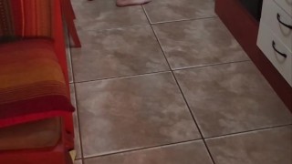 Naked at home and playing