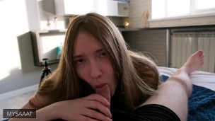 STEP SISTER in the morning wanted to make a blowjob and have sex
