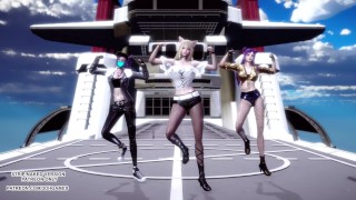 [MMD] CLC - Helicopter Ahri Akali Kaisa Seraphine Sexy Kpop Dance League of Legends KDA
