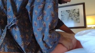 Bear gets massage in New Orleans but guy cant wait and fucks him and cums on face