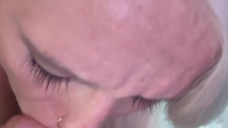 Blonde sucking cock