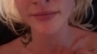 Cute blonde takes a big facial