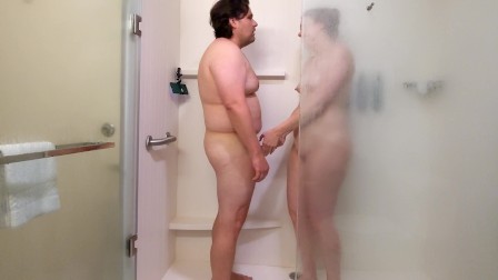 HOTEL SHOWER SEX ON A WEEKEND GETAWAY - REAL 40+ COUPLE
