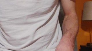 Uncut dick cums on boxers