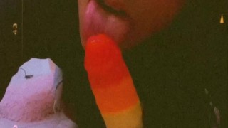 💋playing.. Love my Rainbow Dildo 💋