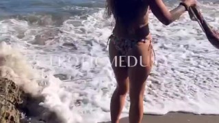 Erotic Medusa Strips and skinny dips at the Beach
