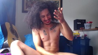 Cumming and eating it from a low angle