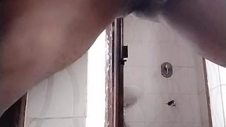Black Ebony Hung Pouring out Cum on his Chocolate boxer