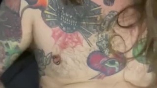 Love jerking my pierced cock