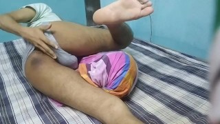 A college boy fucking his pillow and moaning loudly until he cum