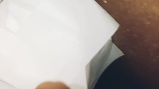 Cumshot in the public toilet
