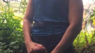 Brazilian hot boy wanking outdoor