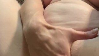 Horny babysitter fingering pussy locked in the bathroom