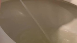 Full Version!! Wifey standing and power pissing into the toilet