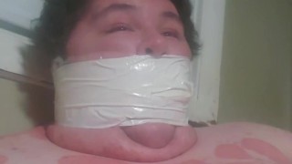 Fat Bastard gagged sounding CBT bondage