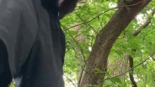 Young Nigga Pulls His Big Black Dick Out On A Busy Trail - Exhibition
