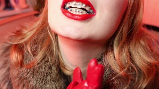 My new RED leather GLOVES close up FETISH video - ASMR relax sounding