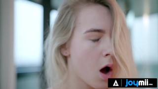 JOYMII - Hot Blonde Masturbates While Fantasizing Her Stepbrother Smashing Her Until He Nuts Inside