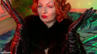 GLOVES fetish - long ASMR video - jerk off for beautiful Pin Up Goddess!