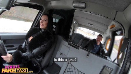 Female Fake Taxi Lady Gang takes a big cock in her perfectly formed rear end