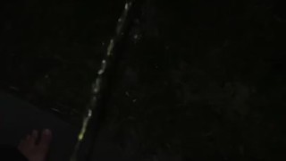 Slow Motion Outdoors Pissing in Backyard