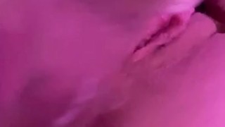 Spitting on dildo and fucking my cum dripping pussy