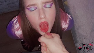 Passionate slut swallows cock and gets cum on her face