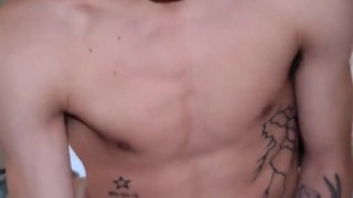 man masturbates very hard while talking and moaning