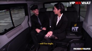 VIP SEX VAULT - Hot Backseat Sex With Crazy Brunette Chick Jocelyne And Cab Driver