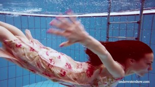 Swimming pool erotic babe Martina horny and naked