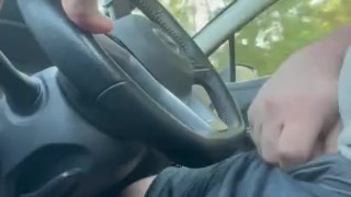 In my car, masturbating, on my way to work 
