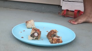 trampling, stomping, crushing, food porn, crush, crushing, heels, high heels, stomp, foot, feet, sol