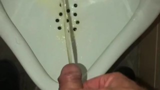 Compilation of Pissing and Cumming at a urinal twice this weekend