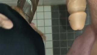 As Requested - Pissing While Docking Suction Cup Dildo, Tasting My Hot Piss & Swallowing My Cumshot 