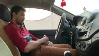 Gay jerk off in car public 