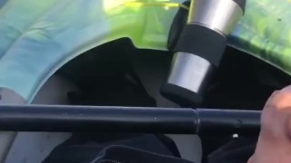 Kayaking Out On The Lake With My Cock Out And Stroking It For Anyone Watching From The Shoreline