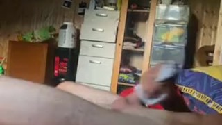 Sockjob panty sniffing