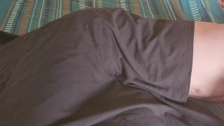 Friend recording me on his bed 