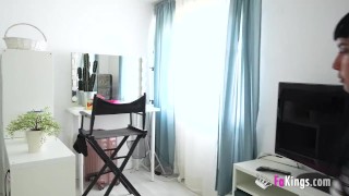 Caught in the shower! Luscious petite Moli enjoys a good fuck