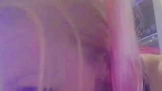 Cute Blonde milf with pigtails sucks dick