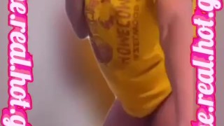 Chocolate Ebony Baddie Twerks & Strips in College Dormroom