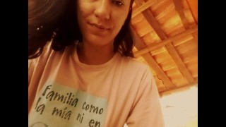 Brittany touches her pussy in the laundry room