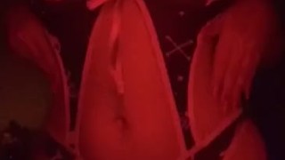 Feeling myself in my new spooky lingerie