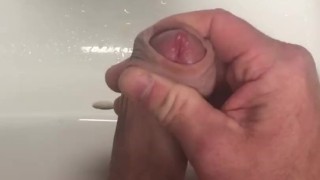 Toilet at work was out of order so I had to pee in the sink and Cum in my hand instead 