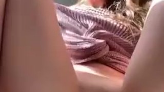 Playing with my creamy teen pussy