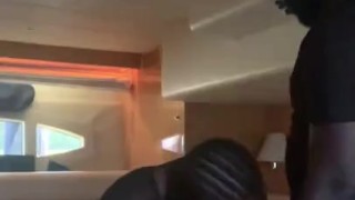 Sucks dick while the boat captain is speaking 