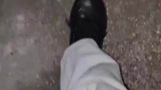 Walking down the street