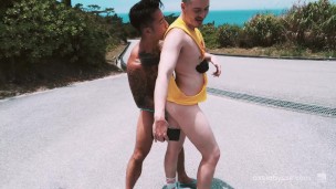 Axel Abysse and asian Buddy Outdoor Kink Deep Fisting Island